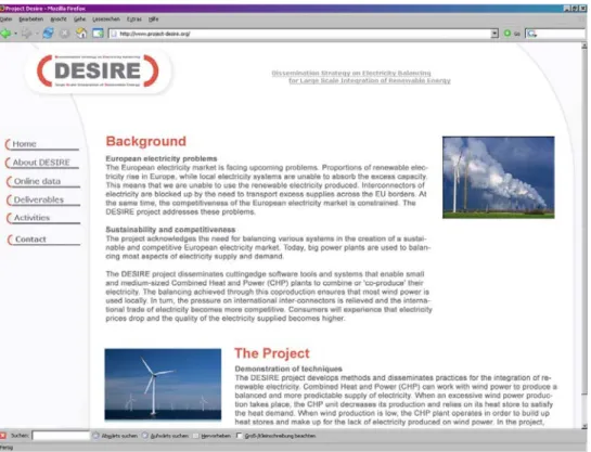 Figure 3 : New layout of “About DESIRE” section 