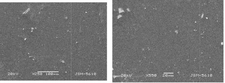 Fig. 5. Group I: SEM micrograph showing deep furrows uniformly distributed.Group I: SEM micrograph showing deep furrows uniformly distributed