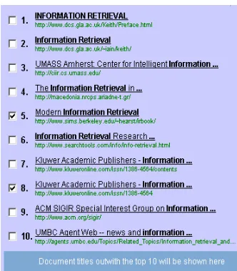 Figure 2. Indicating relevance in Manual system. 
