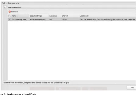 Figure 4: Leximancer ‐ Load Data 