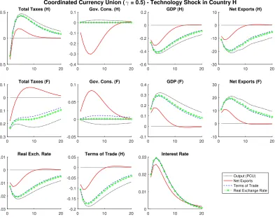 Figure 4: Targets For Coordination - Technology Shock in Country H