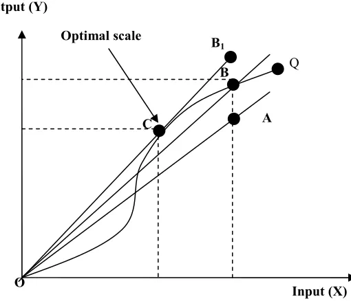 Figure 2: Technical efficiency and optimal scale of productivity 