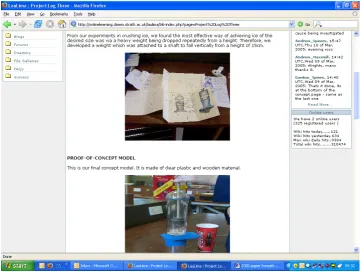 Figure 4. The LauLima environment used to document design work. 
