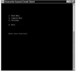 Figure 4 Text-based User Interface for Email Client