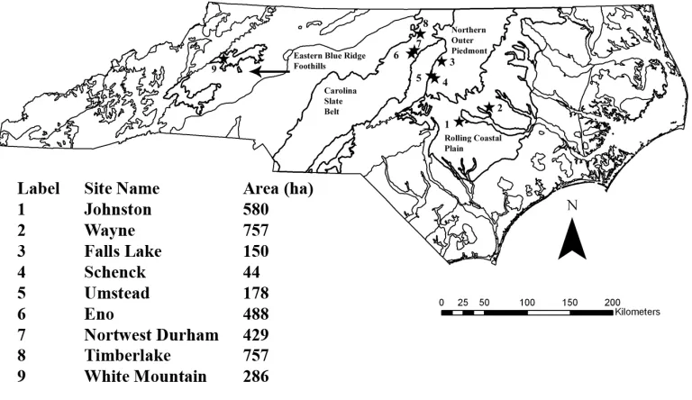Figure 5.2: Locations of study catchments relative to EPA Level IV Ecoregion.