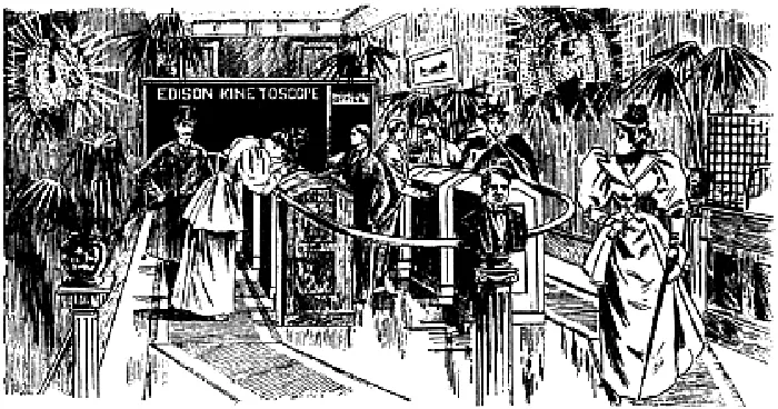 Figure 2.2: Kinetoscope parlor. Musser, 1991. 