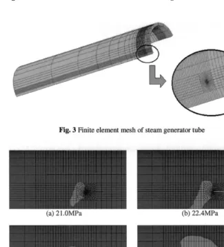 Fig. 3 Finite element mesh of steam generator tube 
