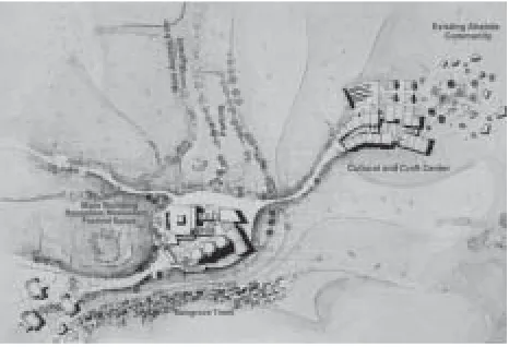 Figure 7: The main building and cultural center.Accessibility and integration into the existingtraditional settlement were determining factors in thefinal planning scheme.