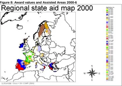 Figure 8: Award values and Assisted Areas 2000-6 