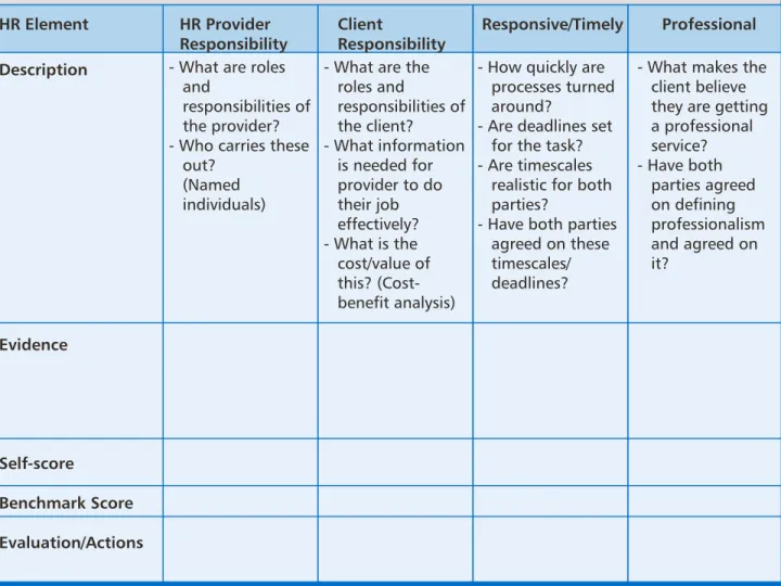 Figure 8 Self Assessment Template 