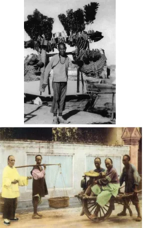 Figure 2.6 (above), Figure 2.7 (below). Late Qing dynasty postcards of Chinese in China, possibly made for Western consumption