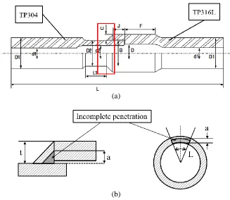 Table 1: Dimensions of socket welded specimen.  