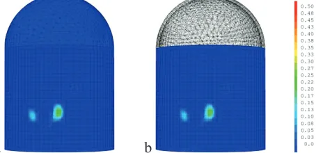 Figure 5: Pressure-displacement evolution and zoom on the nonlinear phase 