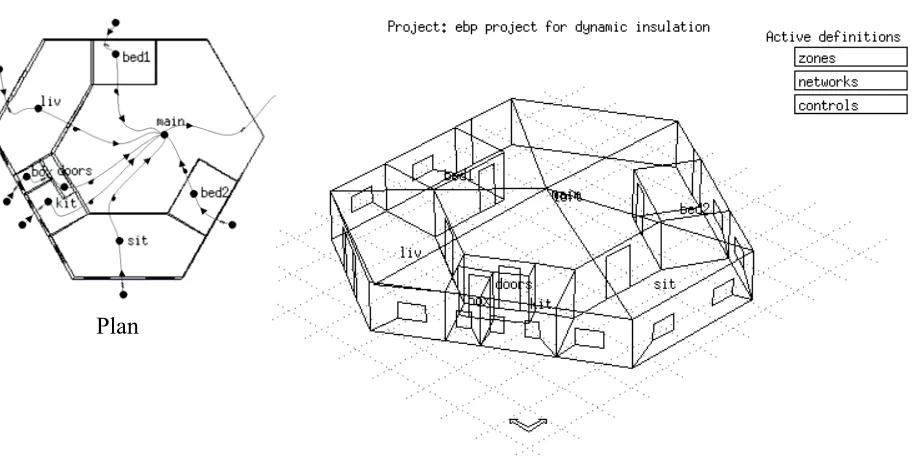 Figure 3 Test house as modelled in ESP-r 