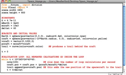 Figure 4.1: The MWP code for the Earth-Spacecraft system.