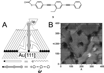 Figure 1.15 - A) Schematic illustration of the insertion of 9' into a disordered domain boundary of DT SAM