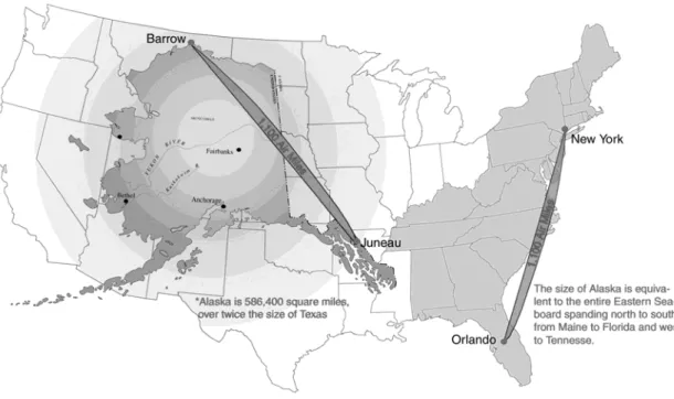 Figure 1.  State of Alaska in Comparison to Lower 48 