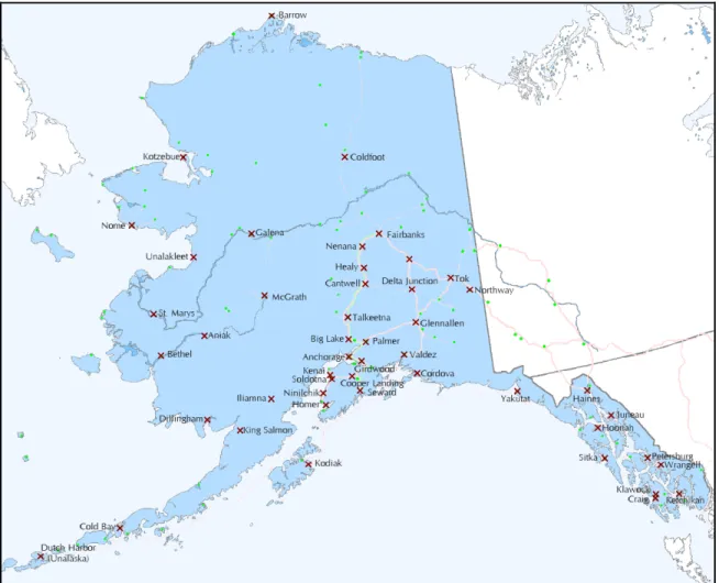 Figure 3.  Alaska State Trooper and Alaska Bureau of Wildlife Enforcement Posts 