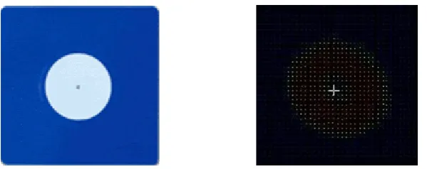 Figure 2.7-1: The HDS target that was scanned and what it looks like in the point cloud 