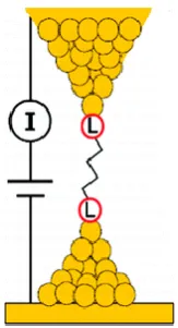 Figure I-5. Three steps of STM-BJ experiment to measure molecular conductance.45 