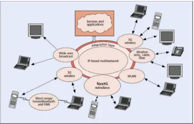 Figure 4: Multiple access approaches and network in a multi-network (Berezdivin et al, 2002) 