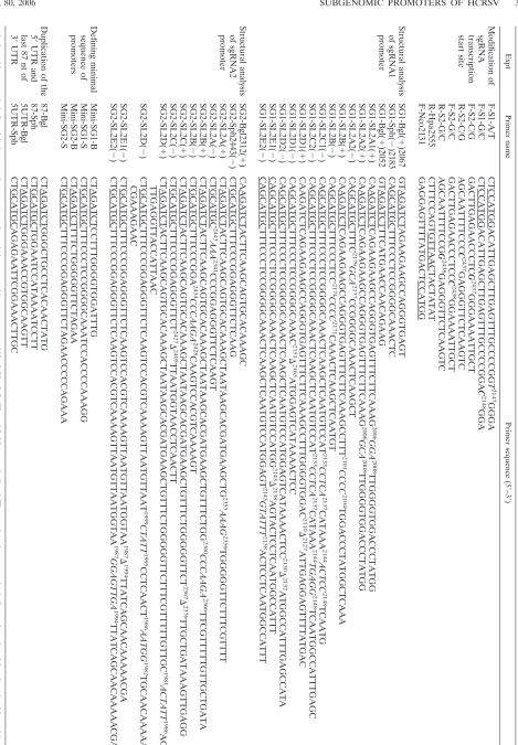 TABLE 1. Primers used for mapping of sgRNA1 and sgRNA2 of HCRSVa