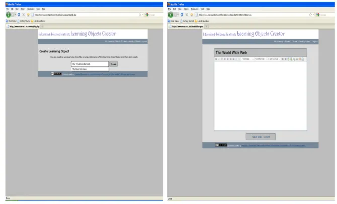 Figure 3: Creating a New Learning Object 