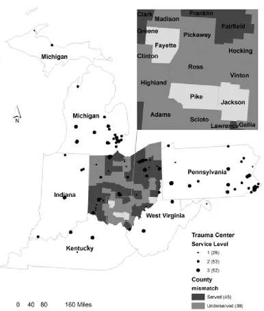 Fig. 5. Underserved counties 