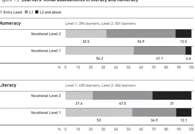Figure 1.2  Learners’ initial assessments in literacy and numeracy