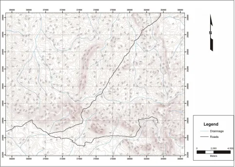 Figure 1. Orographic map of the study area with the Mbarga deposit. 
