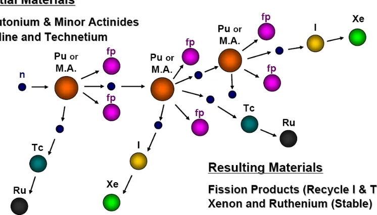 Figure ３: Typical Reaction Types Layout of Nuclear Waste Transmutation 