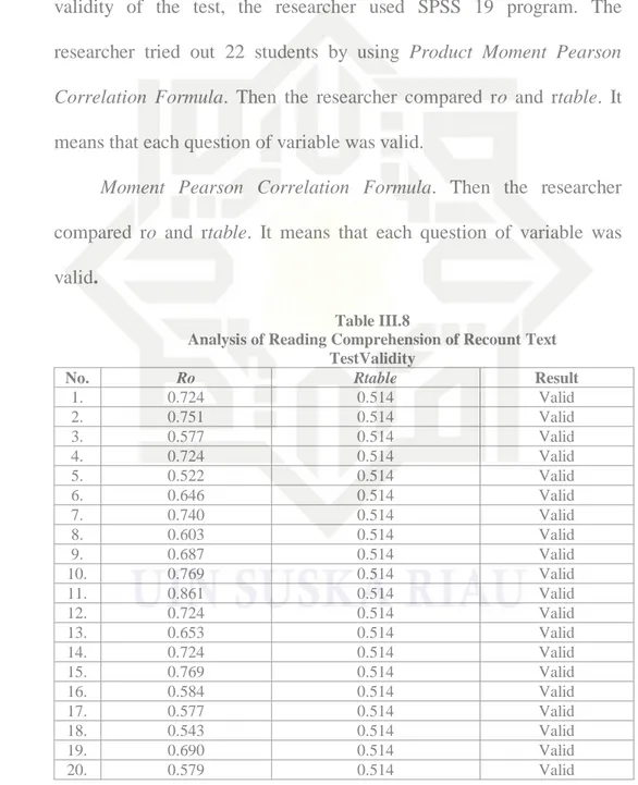 Table III.8 