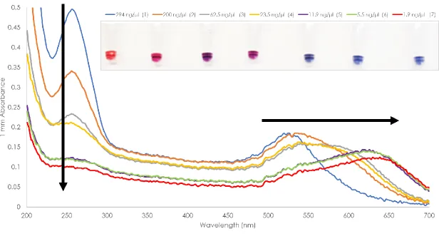 Figure 3.3 Detection of extracted Salmonella spp. genomic DNA at different concentrations