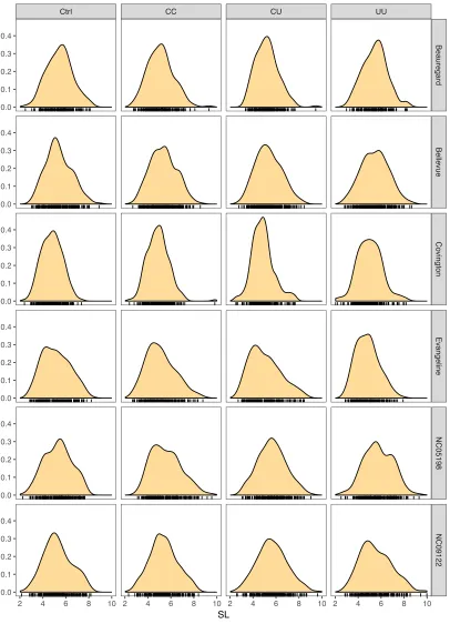 Figure 21: 2017 Straight Length (inches) Density Plot 