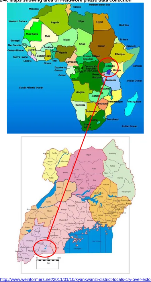 Figure 2-4: Maps showing area of Fieldwork phase data collection 