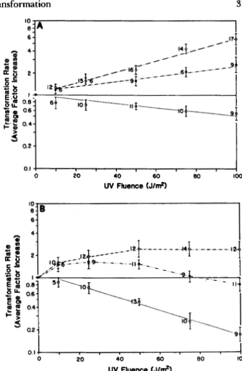 FIGURE 4.-Change dosage for YB886 for homologous DNA transformation. Points 