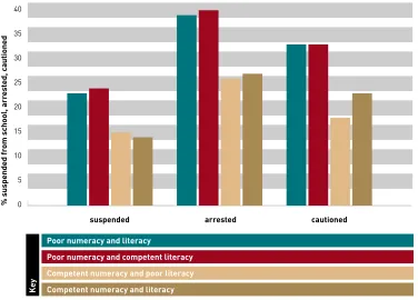 Figure 8. Percentage of men who were suspended from school or arrested