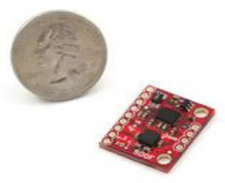 Figure 3.2 ADXL 335 accelerometer (Sparkfun electronics 2011) 