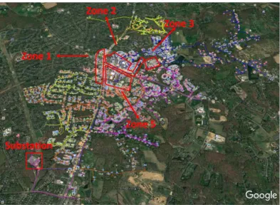 Figure 2.1 Olney Town Center microgrid zones 