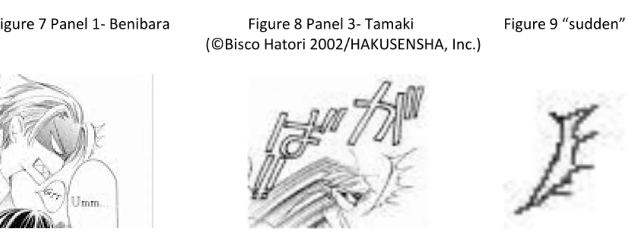 Figure 7 Panel 1- Benibara  Figure 8 Panel 3- Tamaki   Figure 9 “sudden” 