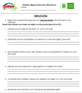 Figure 8. Reflection card.