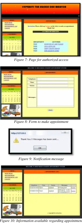 Figure 7: Page for authorized access 