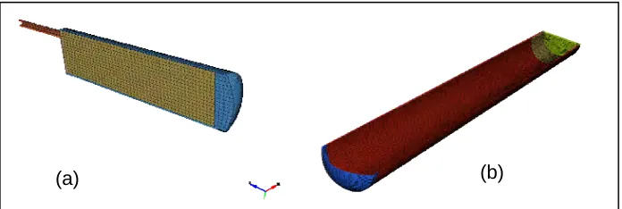 Fig. 4: FE models of missiles for (a) VTT-CNSC-IRSN Punching Shear Test and (b) VTT-IRSN Flexural Test [10]