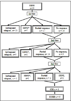 Fig. 1. Course of steroid resistant nephrotic syndrome patients   