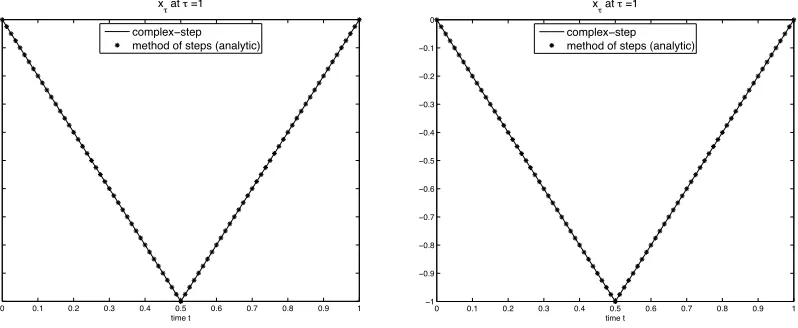 Figure 9: History and solution functions of equation (4.22) at τ = 1.