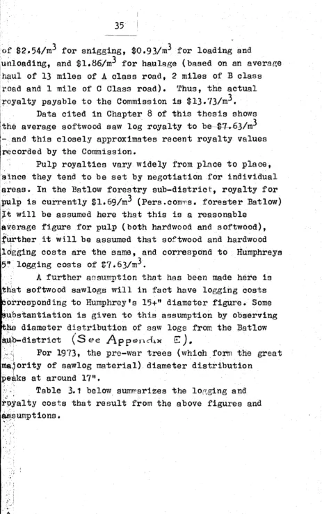 Table 3.1 below summarizes the logging and 