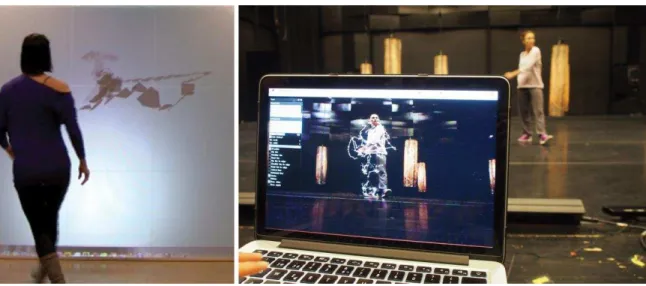 Figure 3. Dancer Gry Bech- H   ovement data was projected to a 1:1 scale as well as layered on video ©L.A