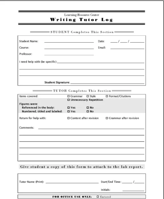 Fig. 3.  Standard tutor log with additions highlighted. 
