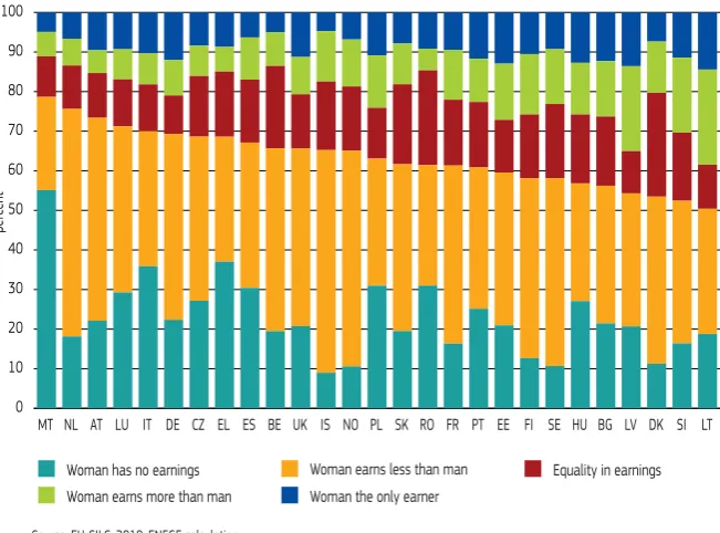 Figure 9: Couples by partner’s earning role in 2009