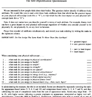 Figure 2: Self-Objectification questionnaire.   